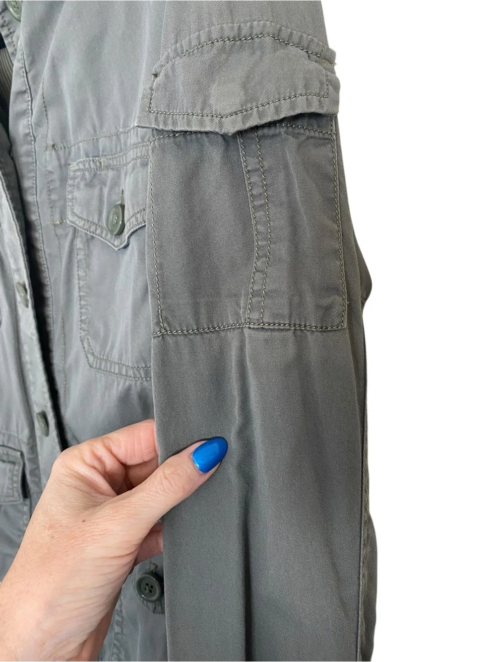 J. Crew Factory Olive Twill Chino Utility Field Jacket Women’s Medium